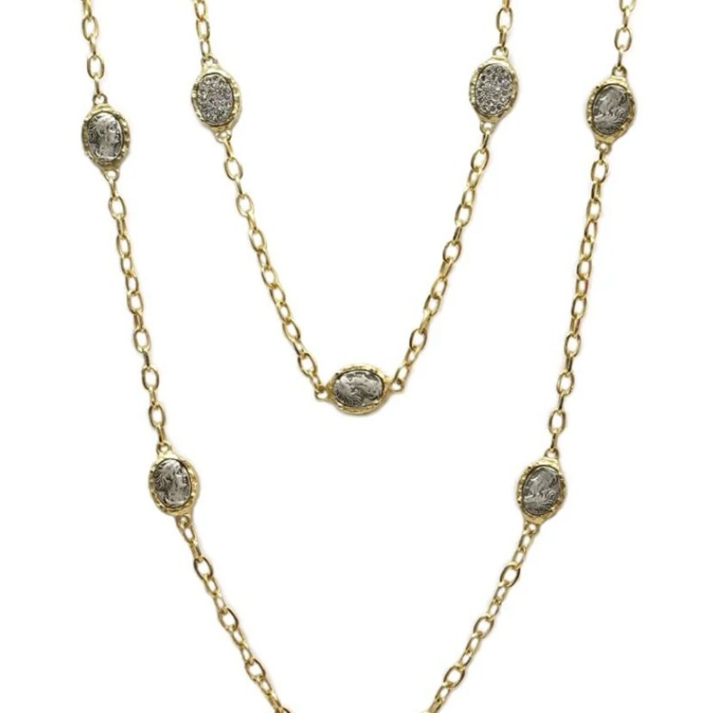 Tat2 designs Gold Faustian Coin Station Necklace